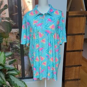 Chubbies Tropical Flamingo Golf Polo
